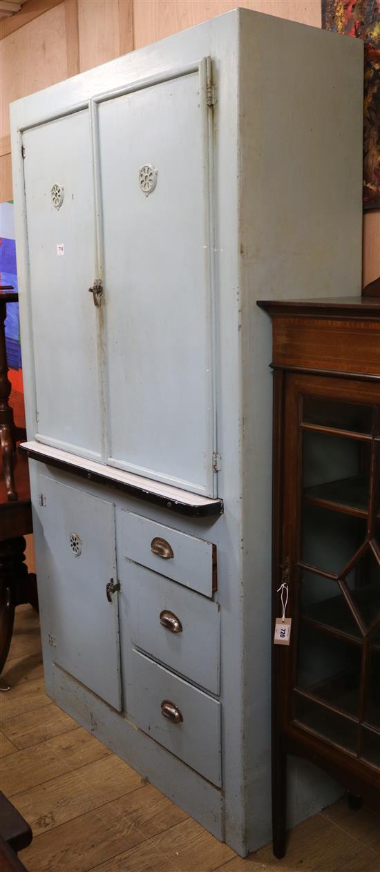 A vintage kitchen cupboard W.105cm
